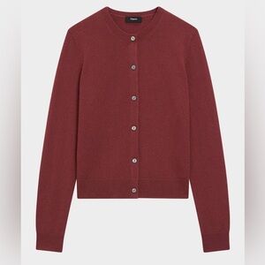 Theory Cashmere Cardigan in Oxblood